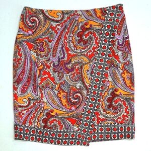 Paisley Print Faux Wrap skirt